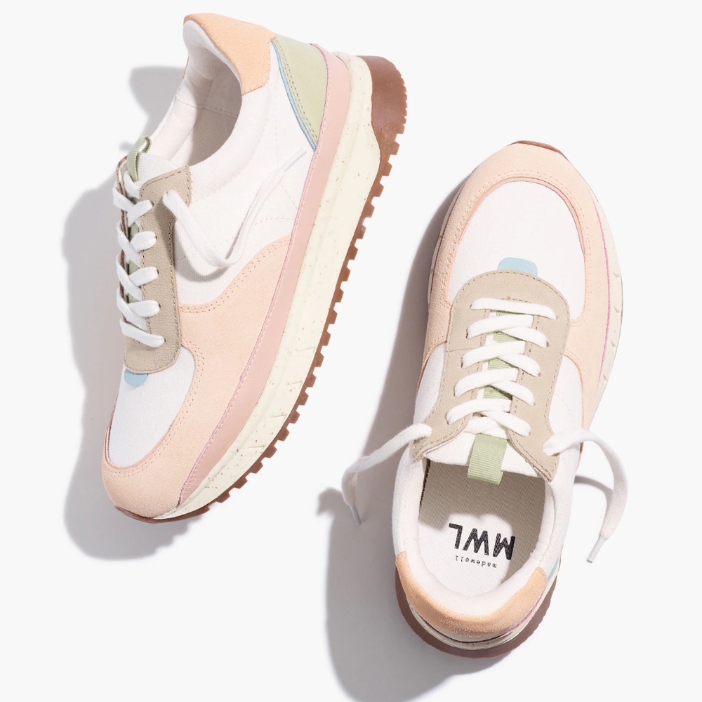 Madewell's court sneakerpastel color block is very '80s, Sz 7